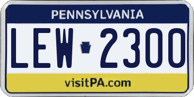 PA license plate LEW2300
