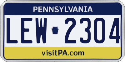 PA license plate LEW2304
