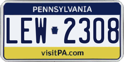 PA license plate LEW2308