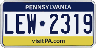 PA license plate LEW2319