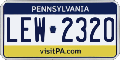 PA license plate LEW2320