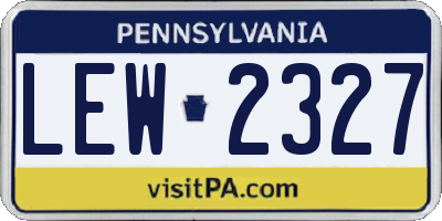 PA license plate LEW2327