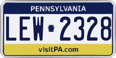 PA license plate LEW2328