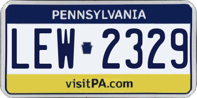 PA license plate LEW2329