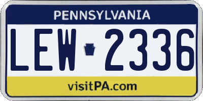 PA license plate LEW2336