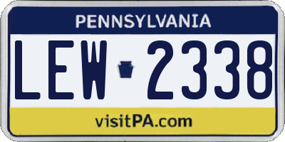 PA license plate LEW2338