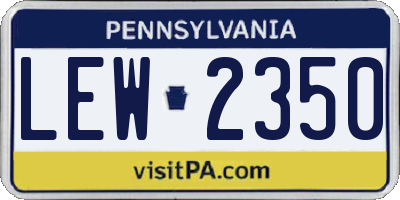 PA license plate LEW2350
