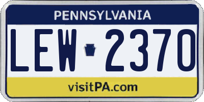 PA license plate LEW2370