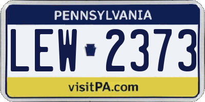 PA license plate LEW2373