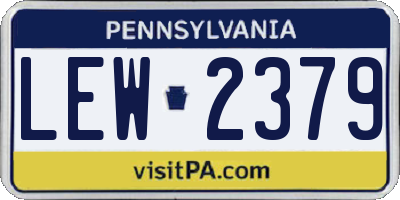 PA license plate LEW2379
