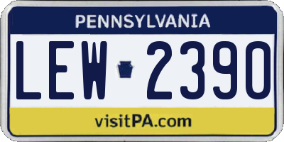 PA license plate LEW2390