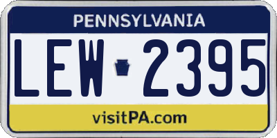 PA license plate LEW2395