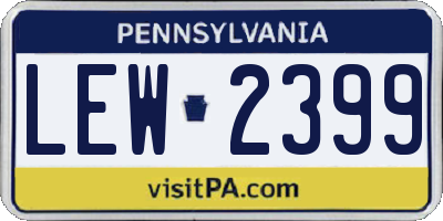 PA license plate LEW2399