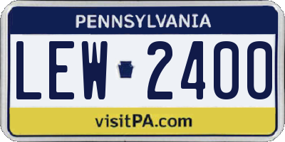 PA license plate LEW2400