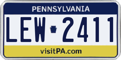 PA license plate LEW2411