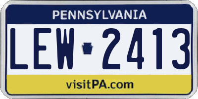 PA license plate LEW2413