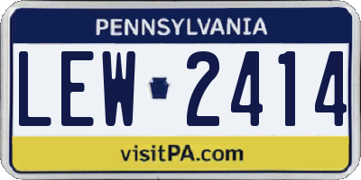 PA license plate LEW2414