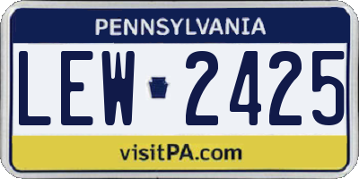 PA license plate LEW2425