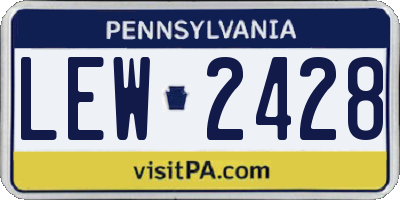 PA license plate LEW2428