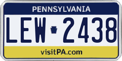 PA license plate LEW2438