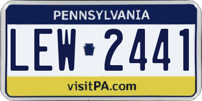 PA license plate LEW2441