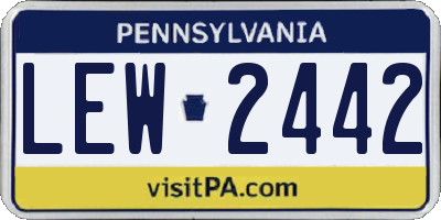 PA license plate LEW2442