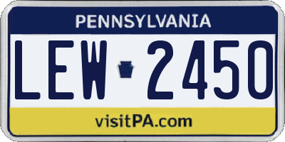 PA license plate LEW2450