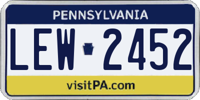 PA license plate LEW2452
