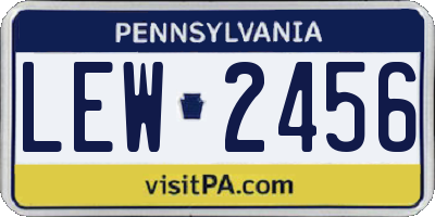 PA license plate LEW2456