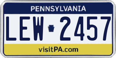 PA license plate LEW2457