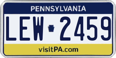 PA license plate LEW2459