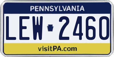 PA license plate LEW2460