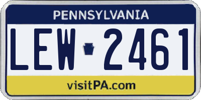 PA license plate LEW2461