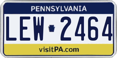 PA license plate LEW2464