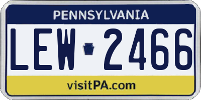 PA license plate LEW2466