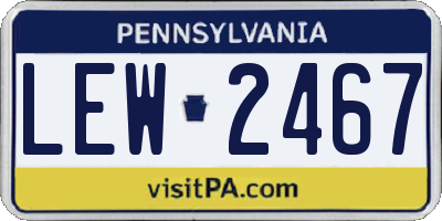 PA license plate LEW2467
