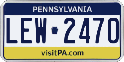 PA license plate LEW2470