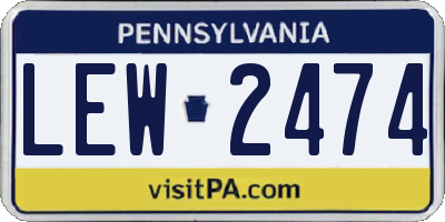 PA license plate LEW2474