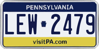 PA license plate LEW2479