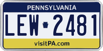 PA license plate LEW2481