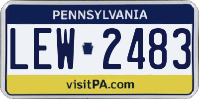 PA license plate LEW2483