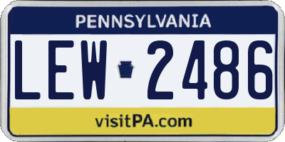 PA license plate LEW2486
