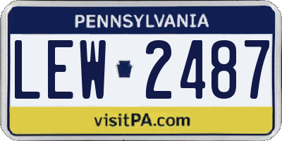 PA license plate LEW2487
