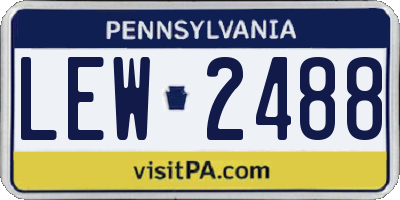 PA license plate LEW2488