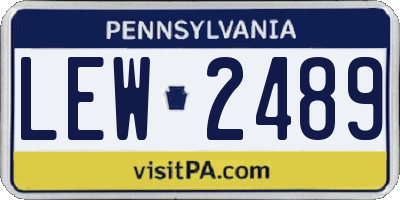 PA license plate LEW2489