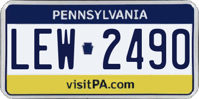 PA license plate LEW2490
