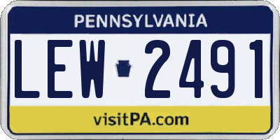 PA license plate LEW2491