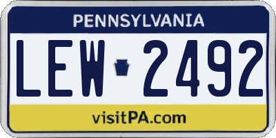 PA license plate LEW2492