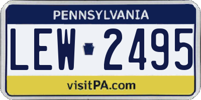 PA license plate LEW2495