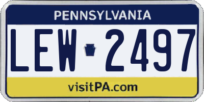 PA license plate LEW2497